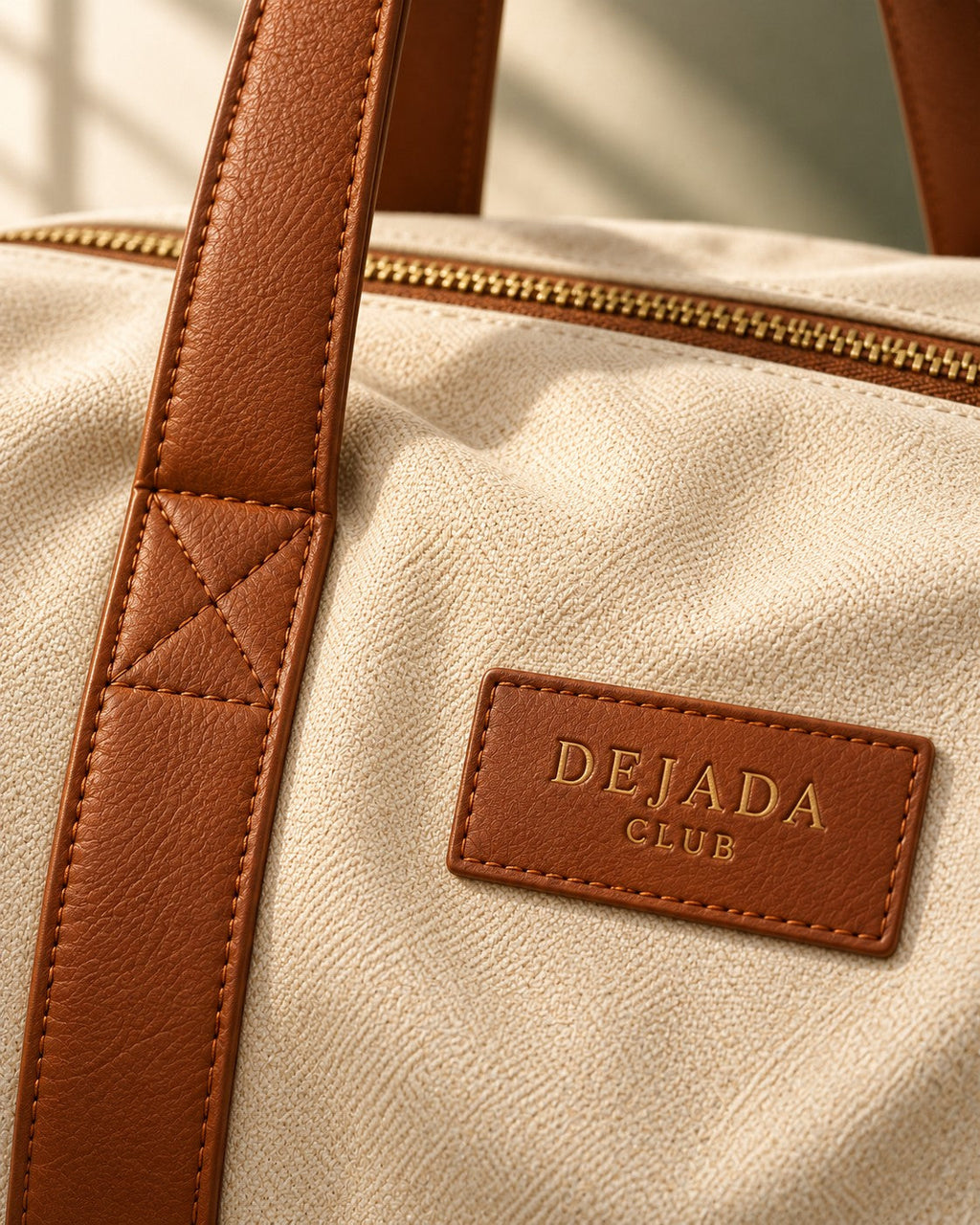 Debossed DEJADA CLUB patch and cognac strap