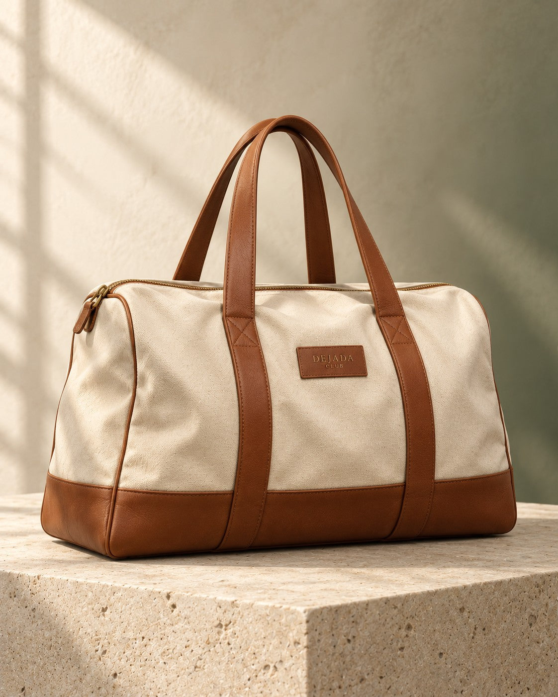 Dejada Club kit bag in canvas and cognac
